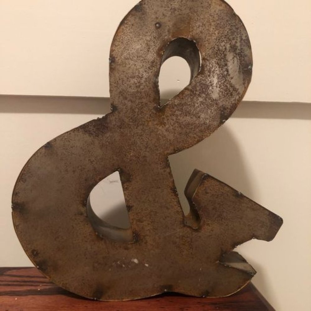(Antique) And & Metal Sign (For Gallery Wall)